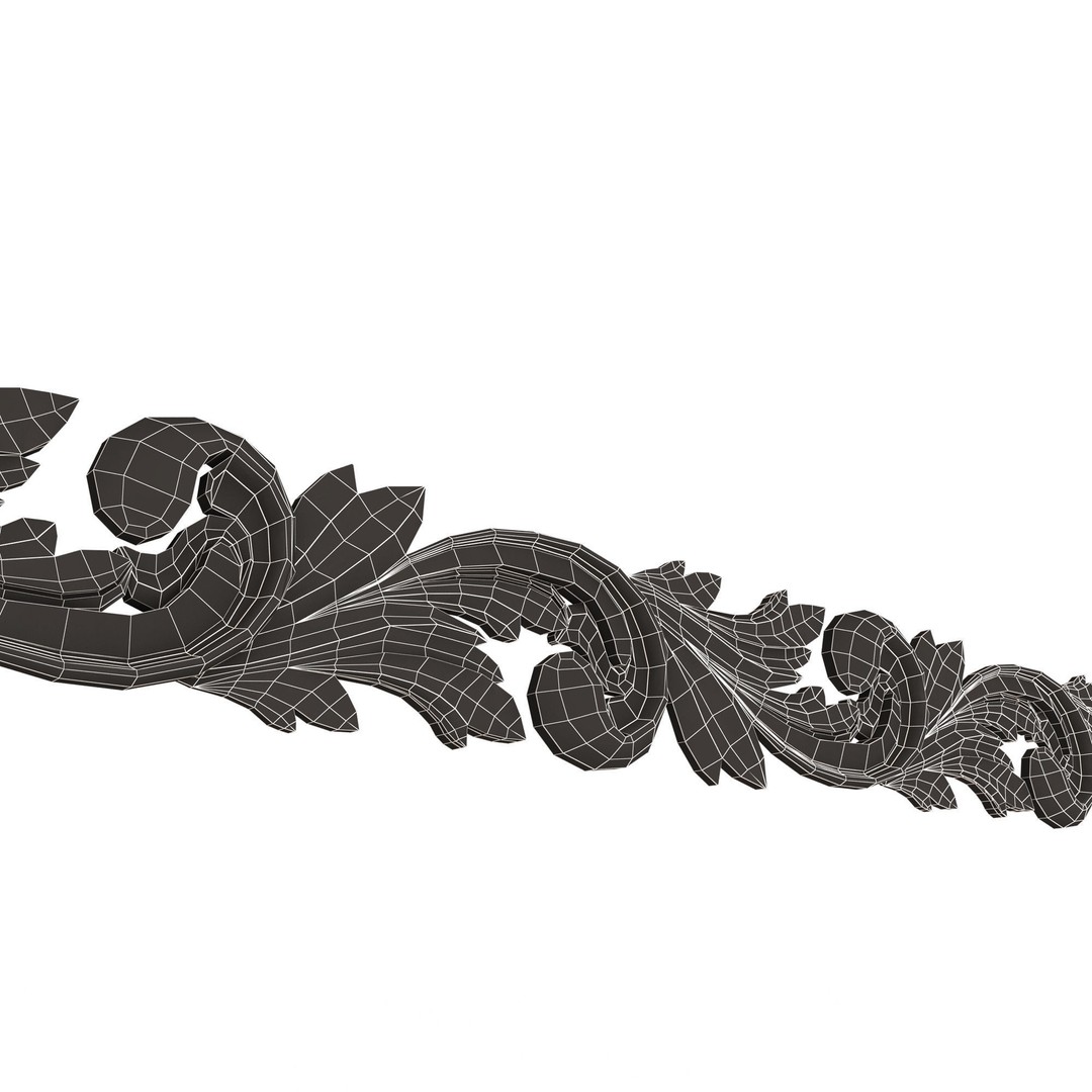 Ornament Element Molding 020 3D Model – Low Poly Architectural Decoration, FBX, OBJ, Blender - View 17