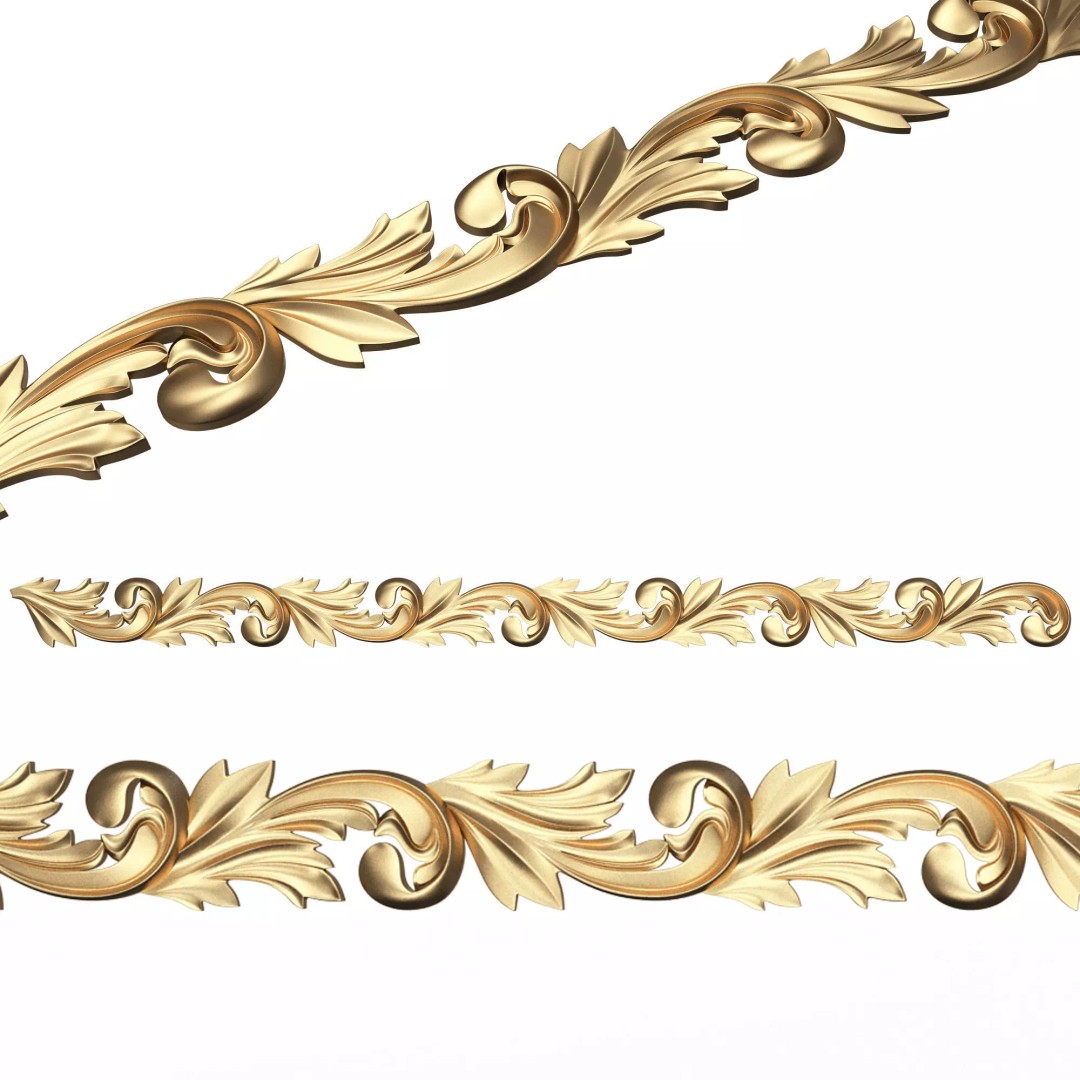 Ornament Element Molding 020 3D Model – Low Poly Architectural Decoration, FBX, OBJ, Blender - View 2