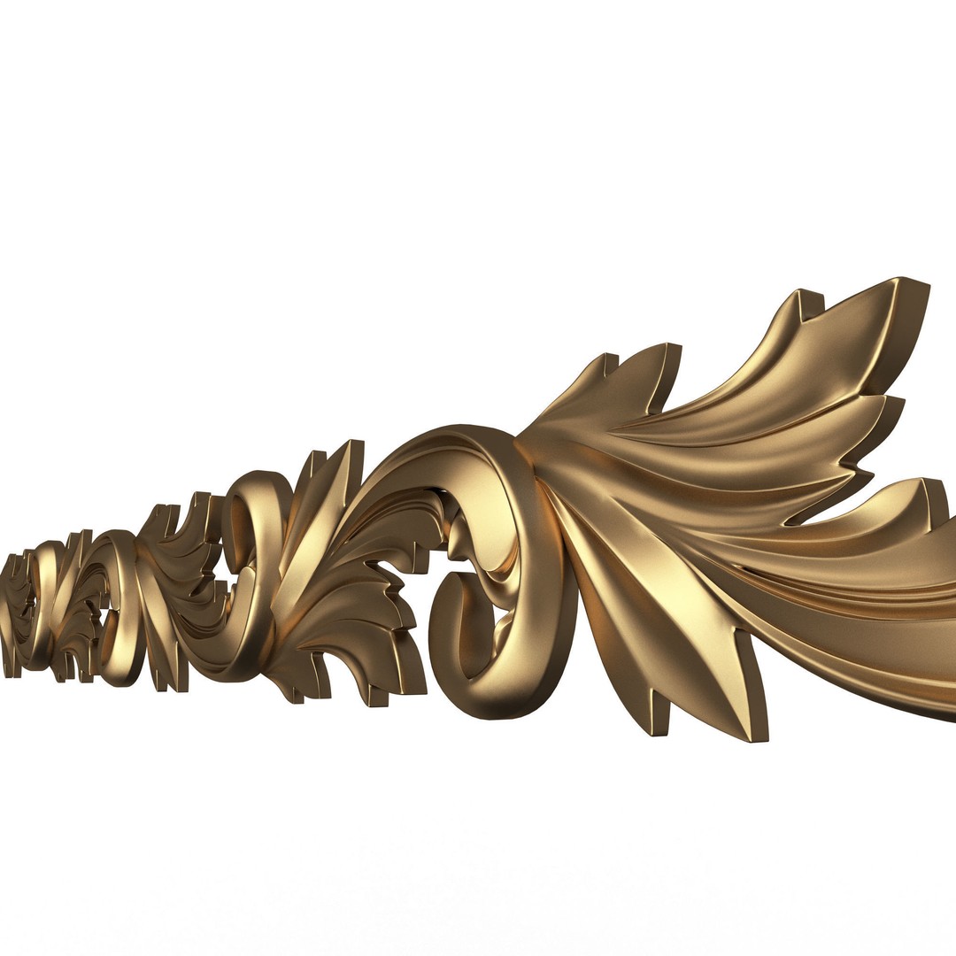 Ornament Element Molding 020 3D Model – Low Poly Architectural Decoration, FBX, OBJ, Blender - View 6