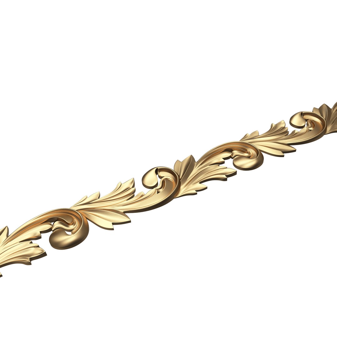 Ornament Element Molding 020 3D Model – Low Poly Architectural Decoration, FBX, OBJ, Blender - View 7