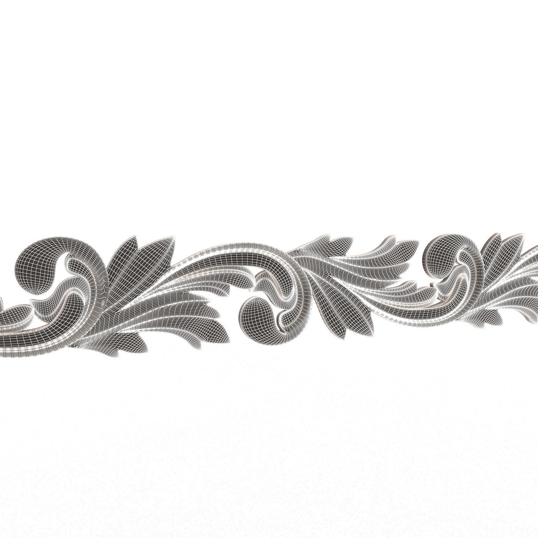 Ornament Element Molding 020 3D Model – Low Poly Architectural Decoration, FBX, OBJ, Blender - View 9