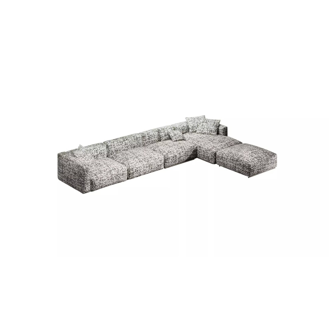 Couch 3D Model – Mid Poly Furniture with PBR Textures, FBX/OBJ - View 2