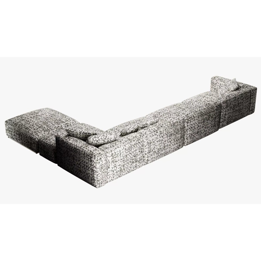 Couch 3D Model – Mid Poly Furniture with PBR Textures, FBX/OBJ - View 8