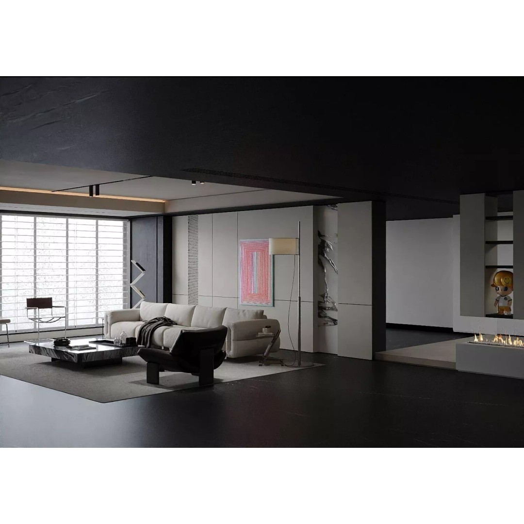 Italian Style Light Luxury Living Room 3D Model – PBR Textures, FBX, OBJ - View 5