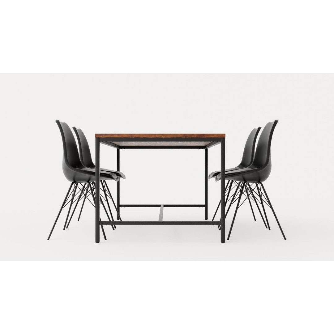 Wilmer Food Group 3D Model – Low Poly Dining Chair Set, FBX, OBJ - View 4