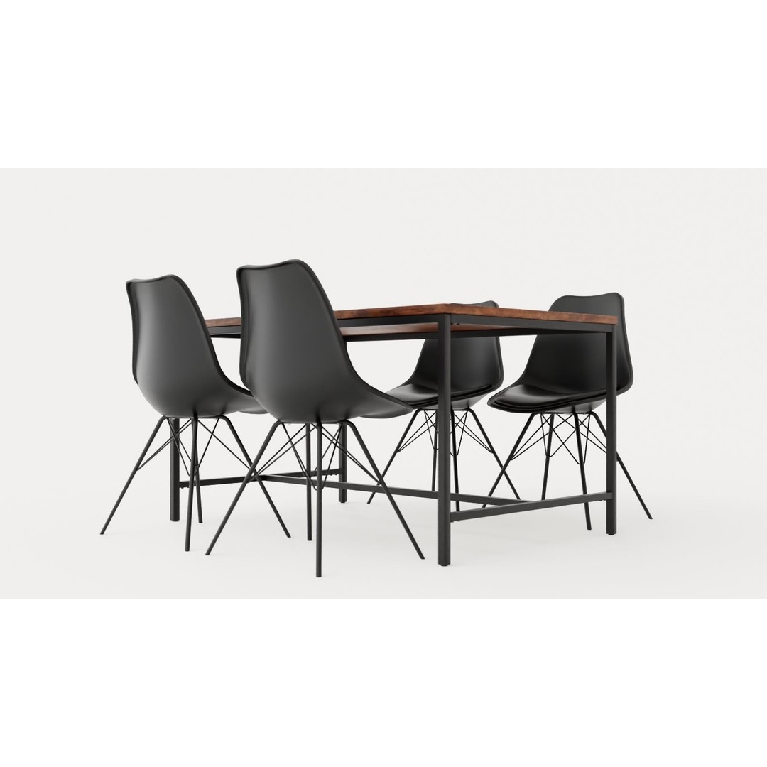 Wilmer Food Group 3D Model – Low Poly Dining Chair Set, FBX, OBJ - View 5