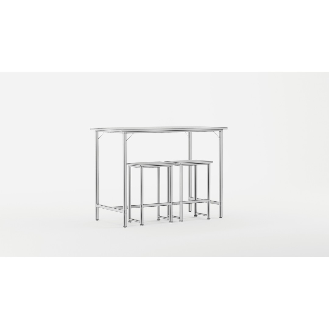 Baroda 2-Person Counter Height Dining Set 3D Model – PBR Textures, FBX, Blender - View 10