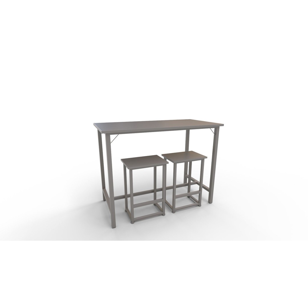 Baroda 2-Person Counter Height Dining Set 3D Model – PBR Textures, FBX, Blender - View 9