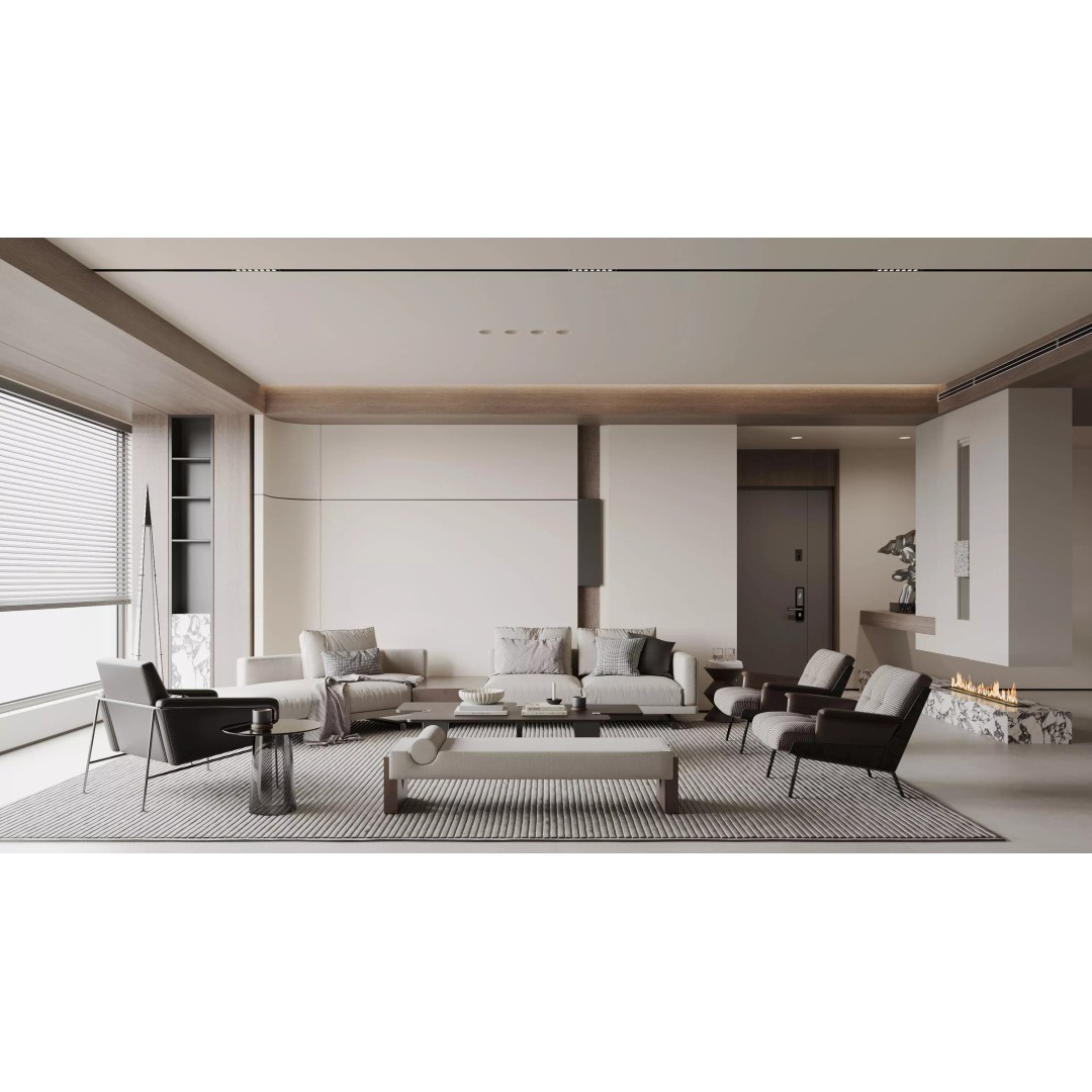 Modern Living Room 3D Model – Luxurious Interior Scene, FBX/OBJ - View 2