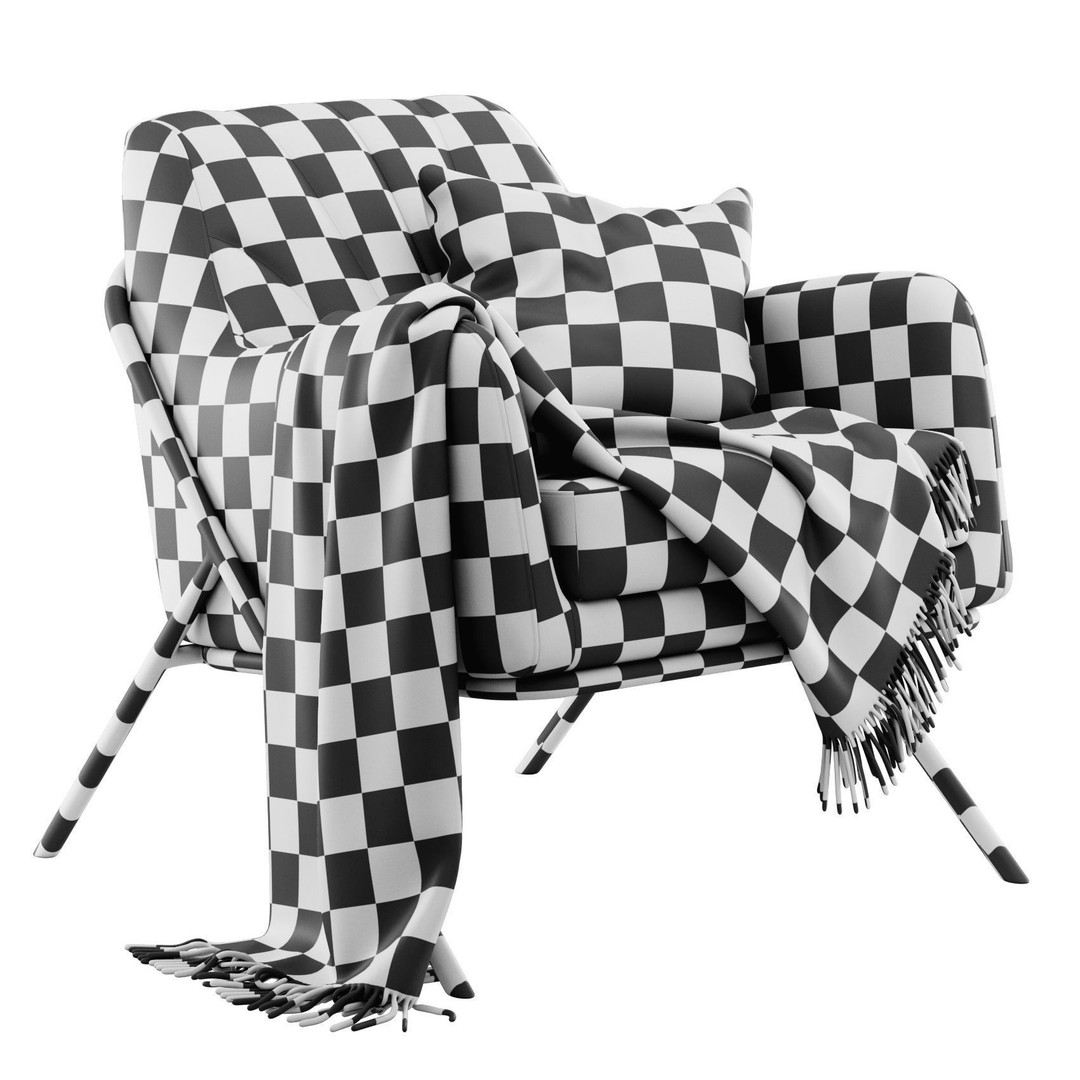 Bailey Accent Armchair 3D Model – Modern Scandinavian Design, FBX