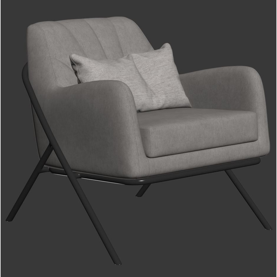 Bailey Accent Armchair 3D Model – Modern Scandinavian Design, FBX - View 14