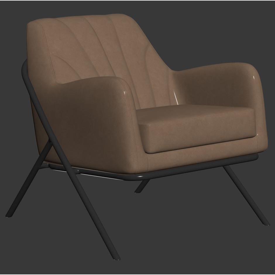 Bailey Accent Armchair 3D Model – Modern Scandinavian Design, FBX - View 16