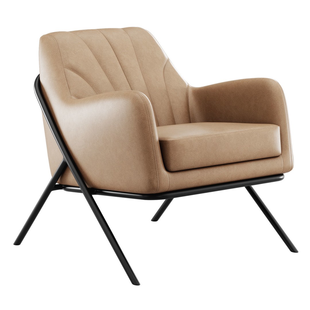Bailey Accent Armchair 3D Model – Modern Scandinavian Design, FBX - View 5