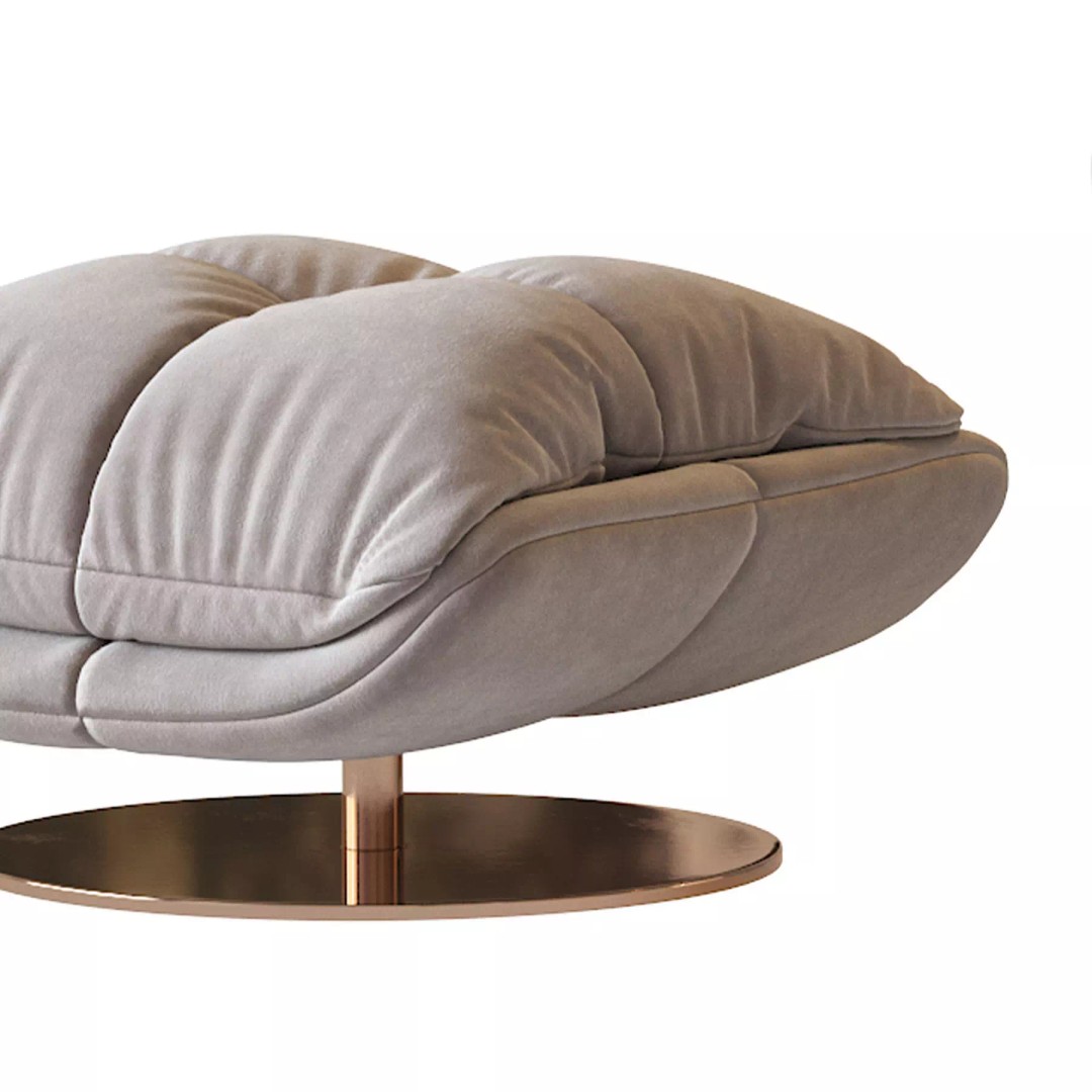 Sophia Swivel Armchair 3D Model – Modern Fabric Lounge Chair, FBX - View 14
