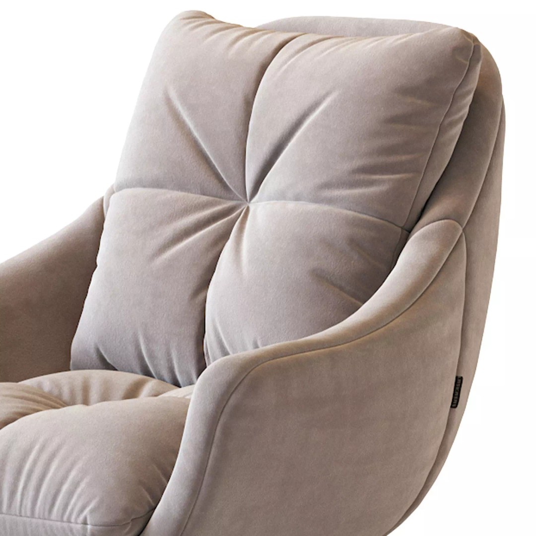 Sophia Swivel Armchair 3D Model – Modern Fabric Lounge Chair, FBX - View 15