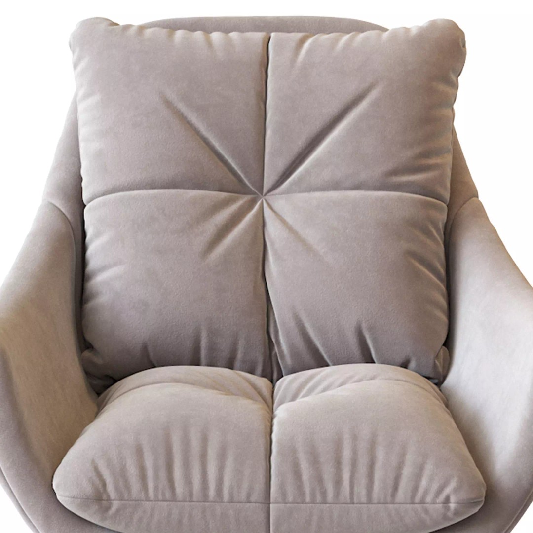 Sophia Swivel Armchair 3D Model – Modern Fabric Lounge Chair, FBX - View 22