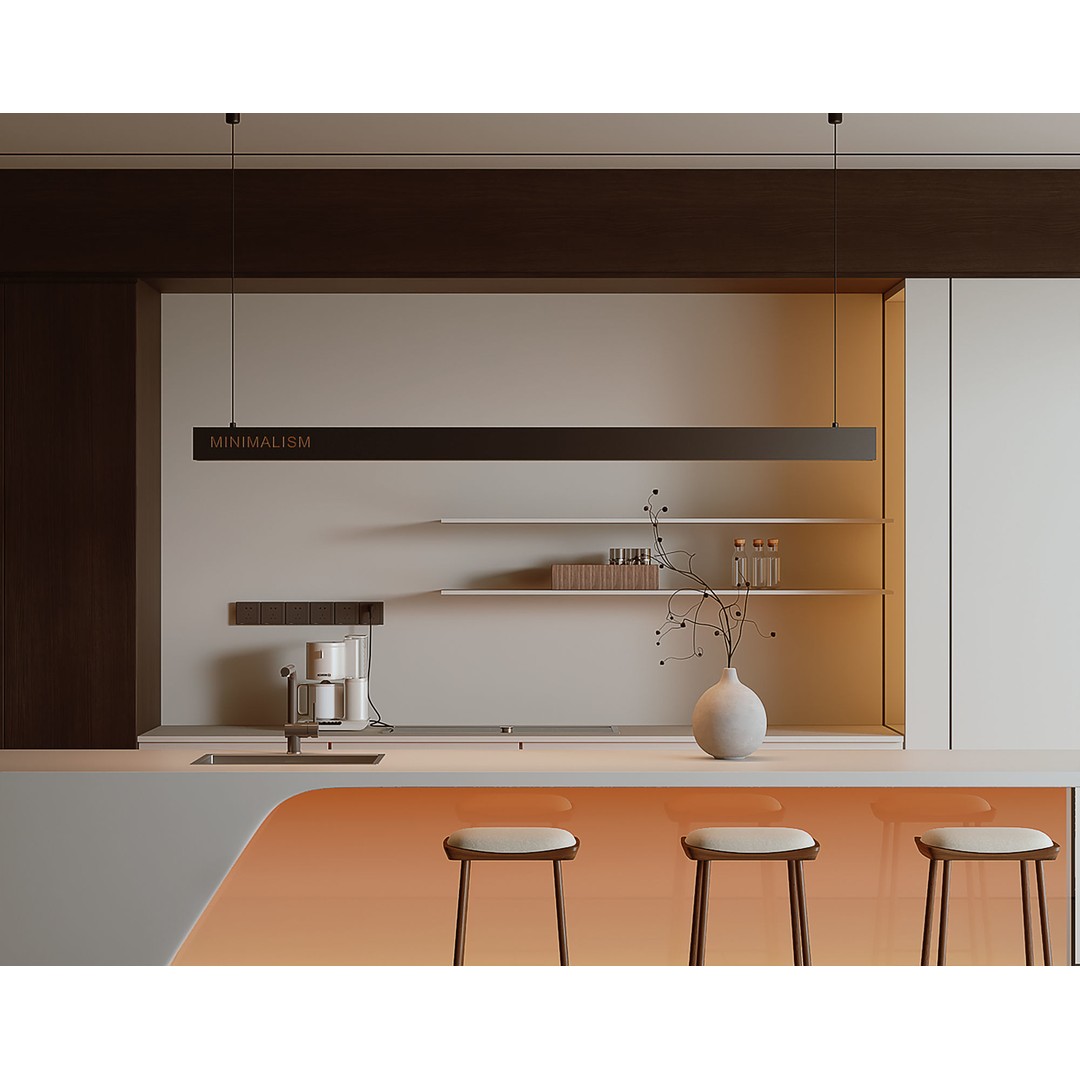 Acrylic Countertop 3D Model – Modern Minimalist Kitchen Asset, PBR - View 3