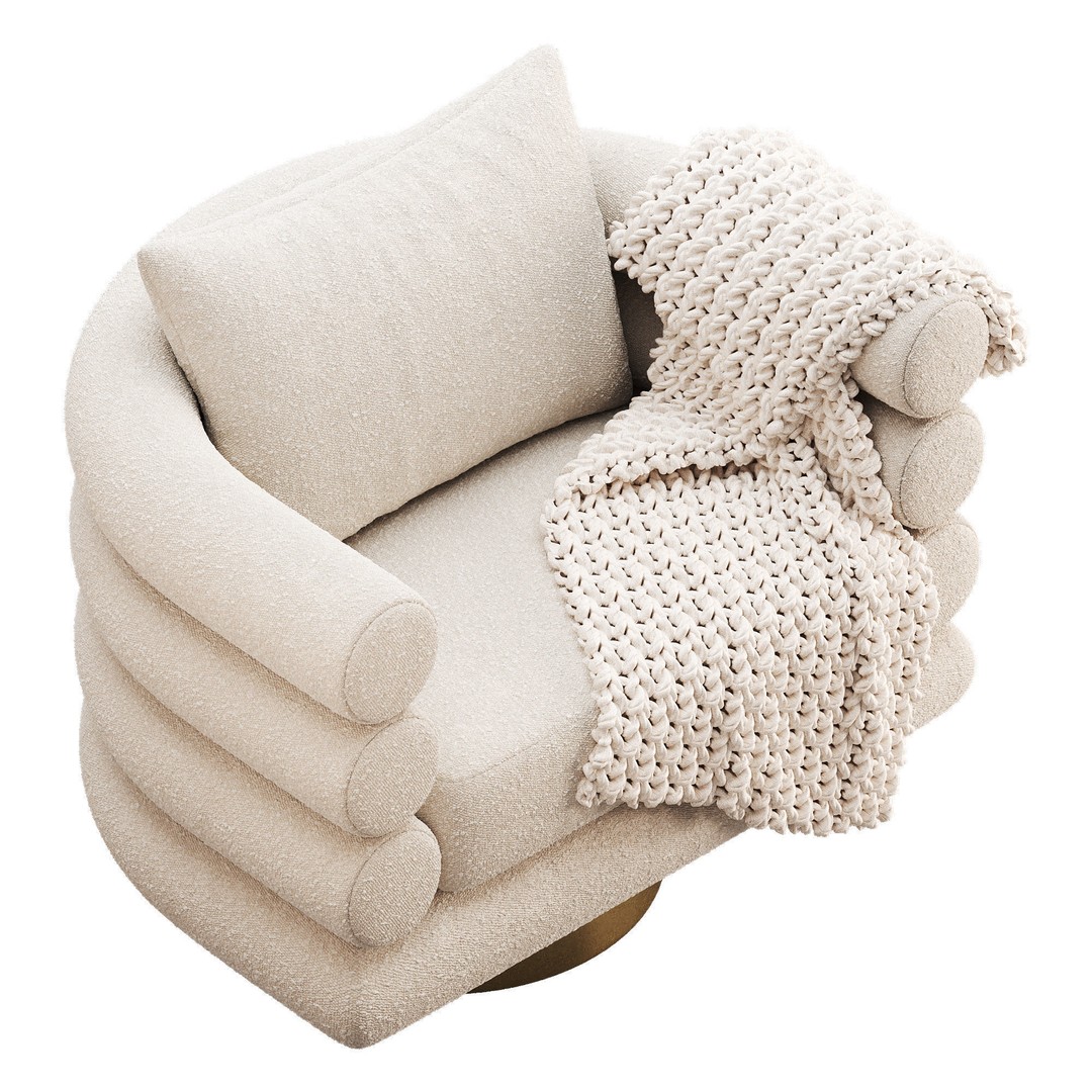 Maguire Swivel Chair 3D Model – Low Poly Game Asset, OBJ, FBX - View 13