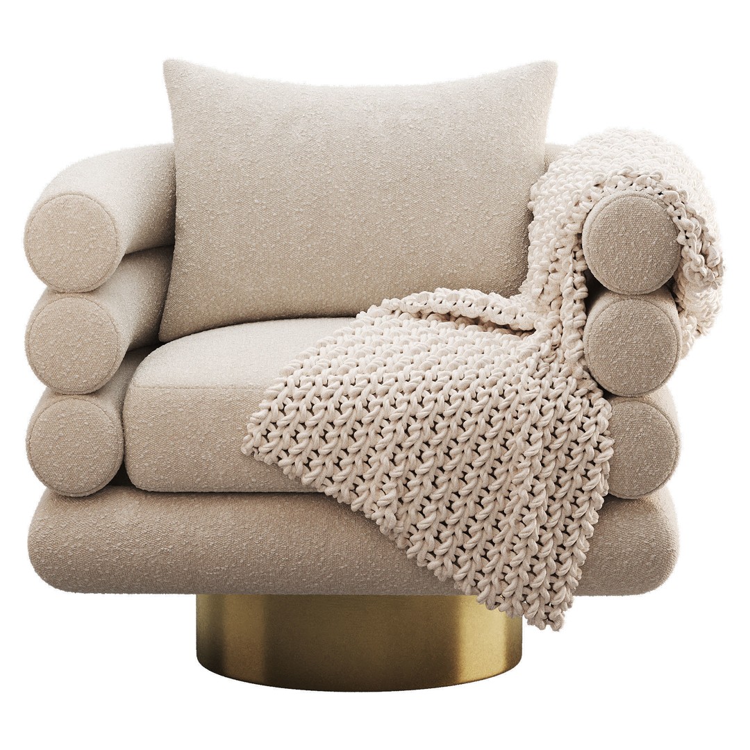Maguire Swivel Chair 3D Model – Low Poly Game Asset, OBJ, FBX - View 4