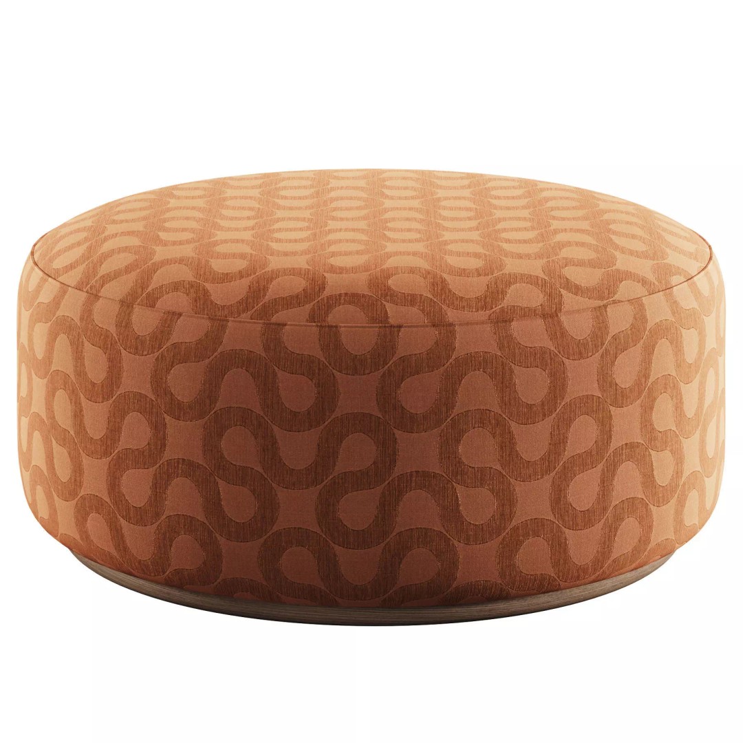 Aline Ottoman 3D Model – Modern Scandinavian Design, FBX - View 3