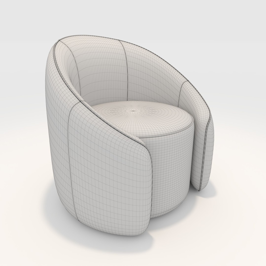 Armchair 29 3D Model – PBR Furniture Asset for Interior Design - View 3