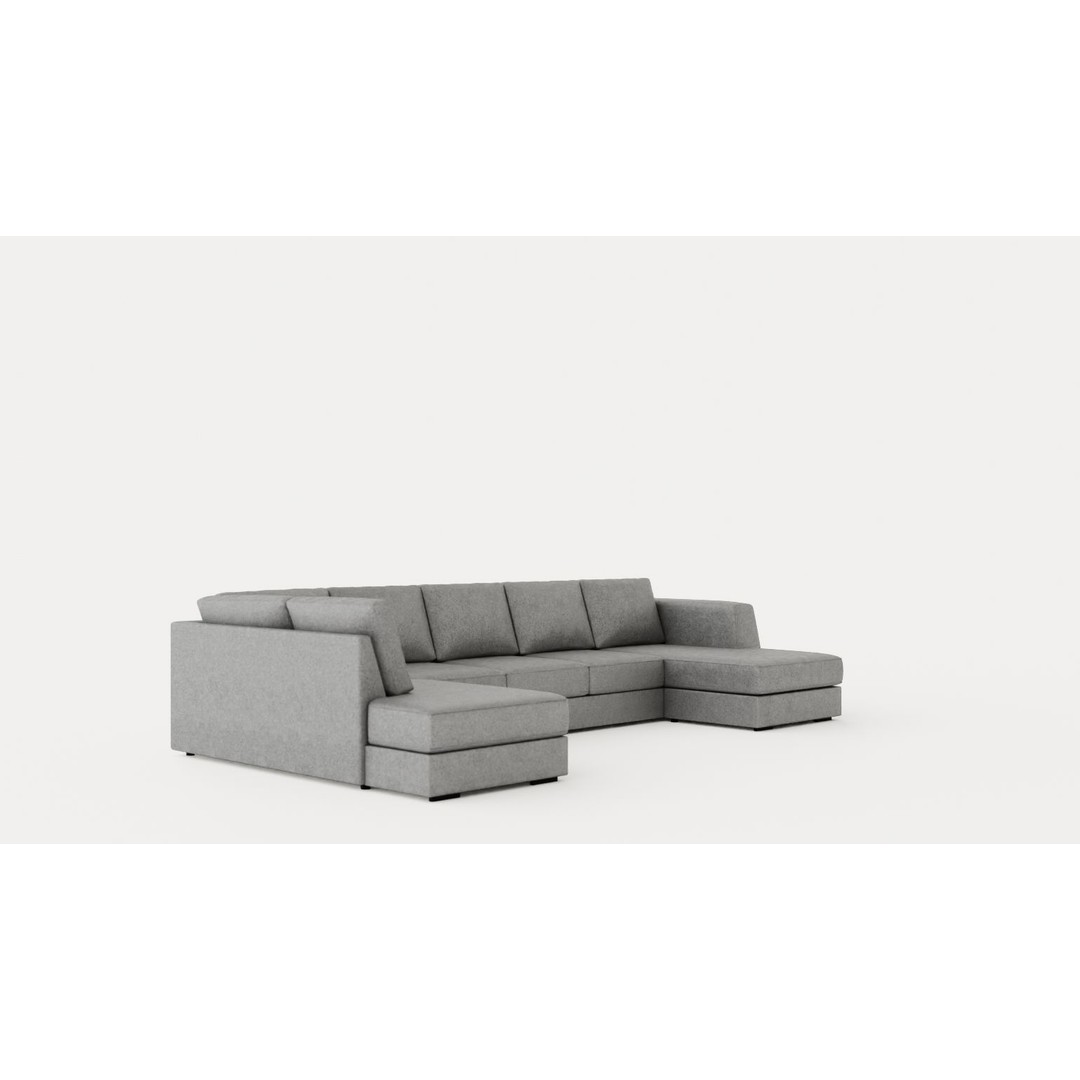 Optus U Sofa 3D Model – Low Poly Modern Furniture, FBX/OBJ - View 3