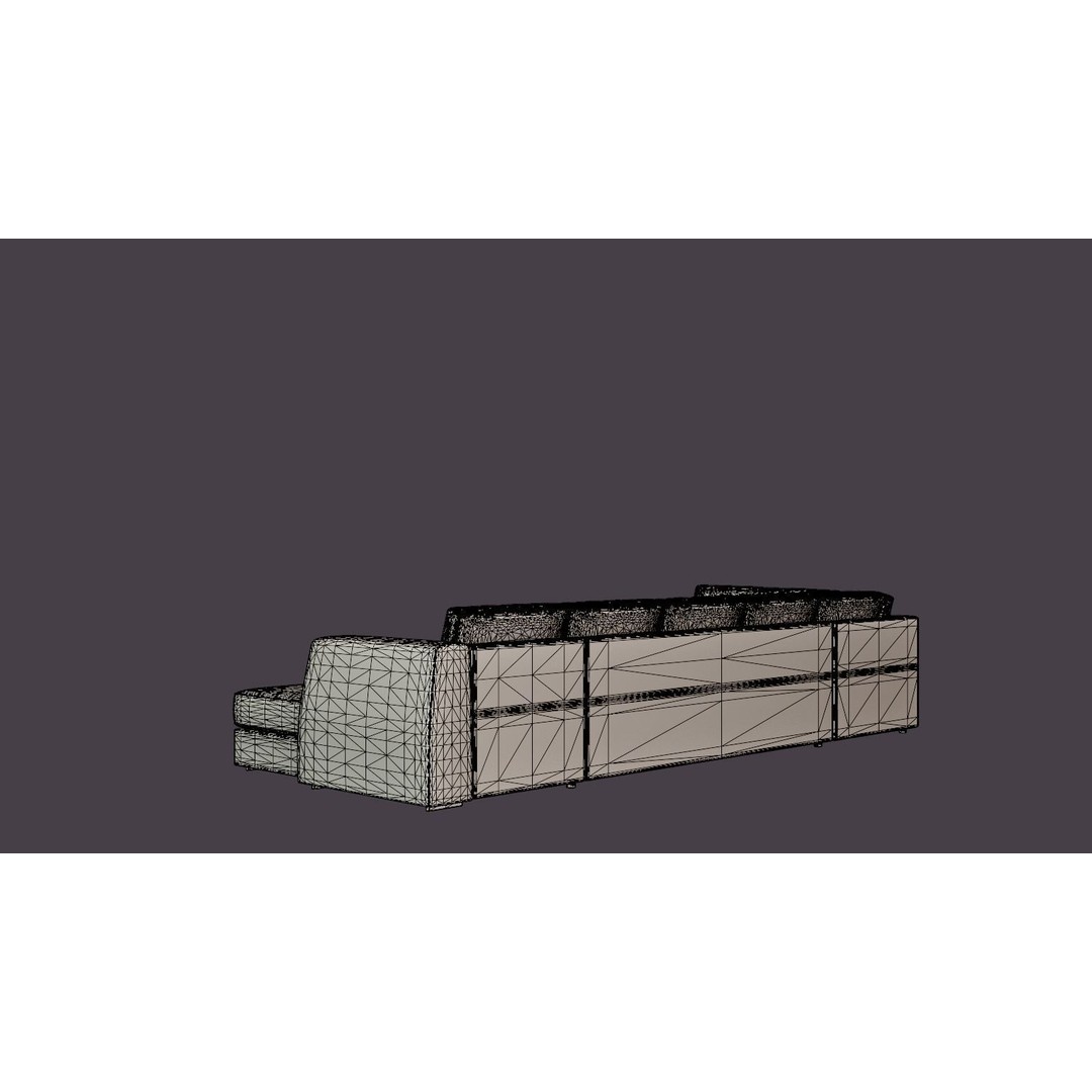 Optus U Sofa 3D Model – Low Poly Modern Furniture, FBX/OBJ - View 8