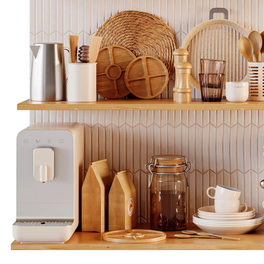 Kitchen Accessories 3D Model – Detailed Utensils for Interior Design, FBX, OBJ - View 10