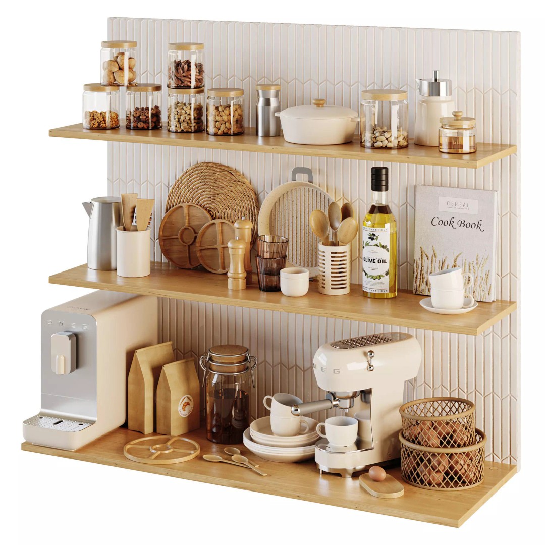 Kitchen Accessories 3D Model – Detailed Utensils for Interior Design, FBX, OBJ - View 5