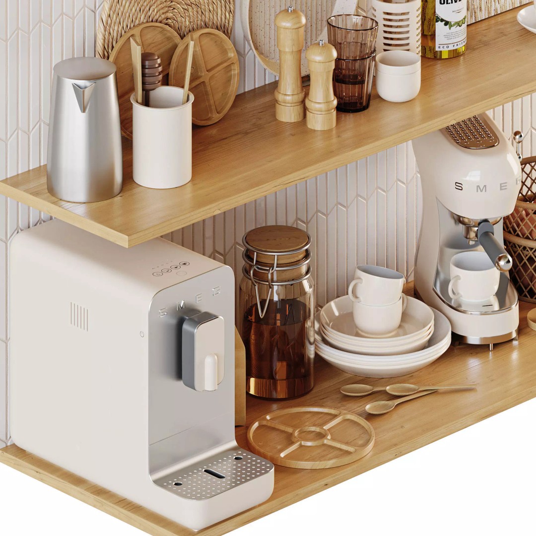 Kitchen Accessories 3D Model – Detailed Utensils for Interior Design, FBX, OBJ - View 6