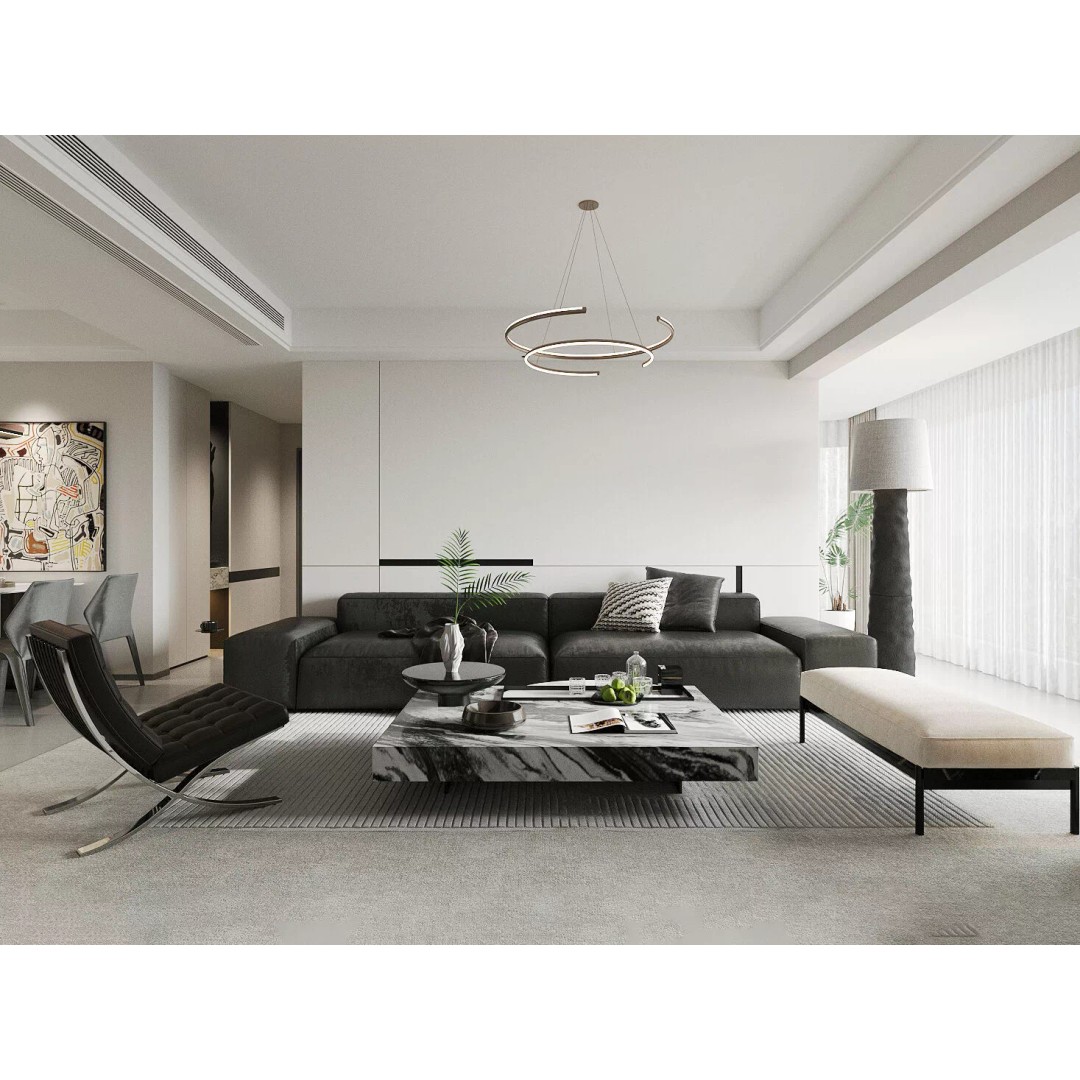 Italian Living and Dining Room 3D Model – Luxurious Design, FBX, OBJ - View 2