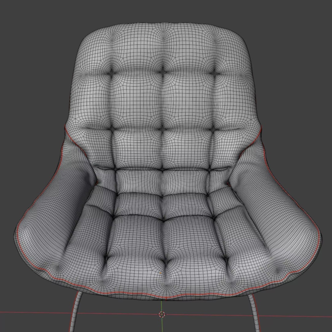 Leather Lounge Chair 3D Model – Modern Minimalist Design, FBX, PBR - View 10