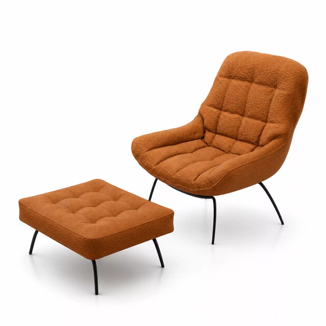 Leather Lounge Chair 3D Model – Modern Minimalist Design, FBX, PBR - View 2