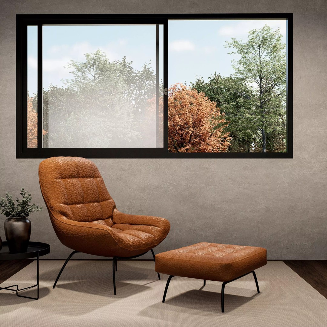 Leather Lounge Chair 3D Model – Modern Minimalist Design, FBX, PBR - View 3