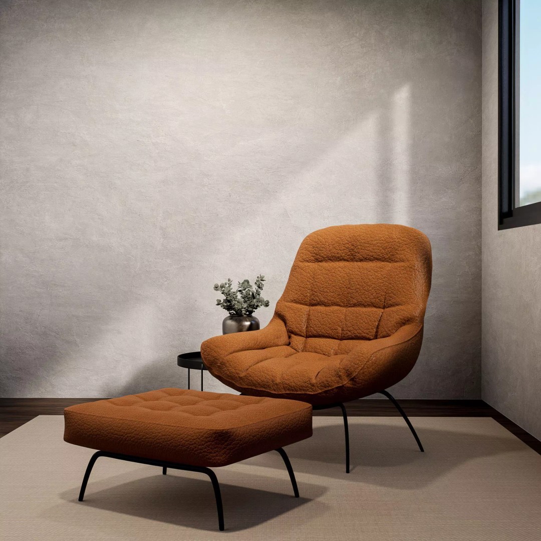 Leather Lounge Chair 3D Model – Modern Minimalist Design, FBX, PBR - View 4