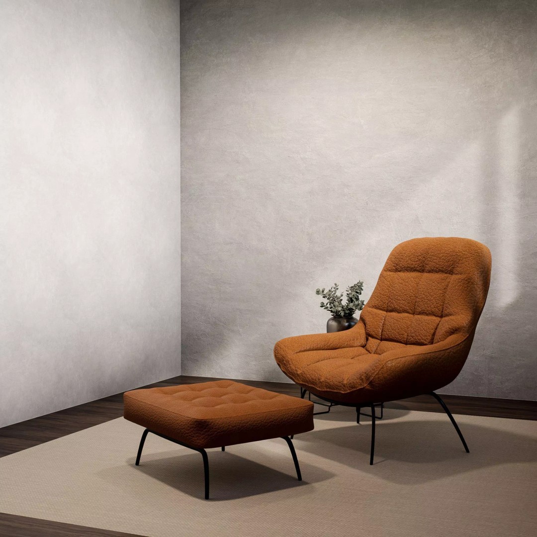 Leather Lounge Chair 3D Model – Modern Minimalist Design, FBX, PBR - View 5