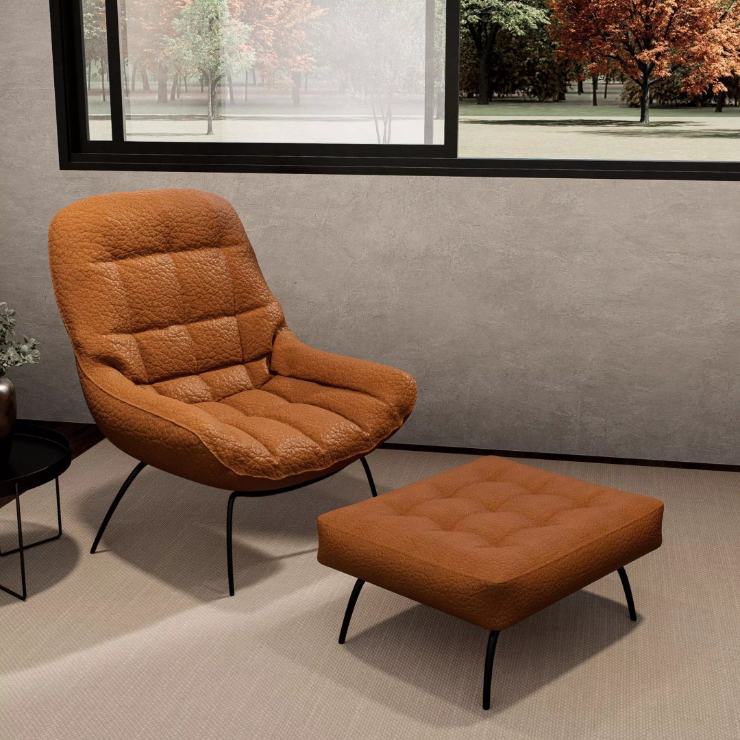 Leather Lounge Chair 3D Model – Modern Minimalist Design, FBX, PBR - View 8