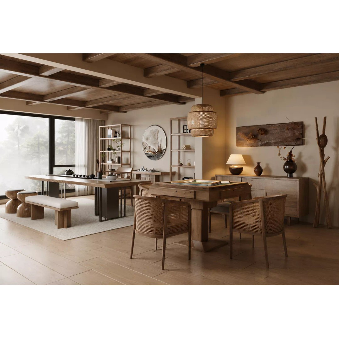 Modern Rustic Dining Room 3D Model – Contemporary Interior, FBX, OBJ - View 2