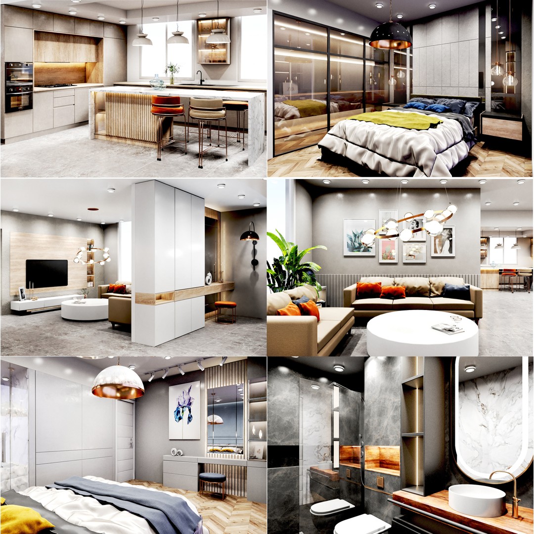 Apartment Interior Design 3D Model – Low Poly Game Asset, OBJ, FBX