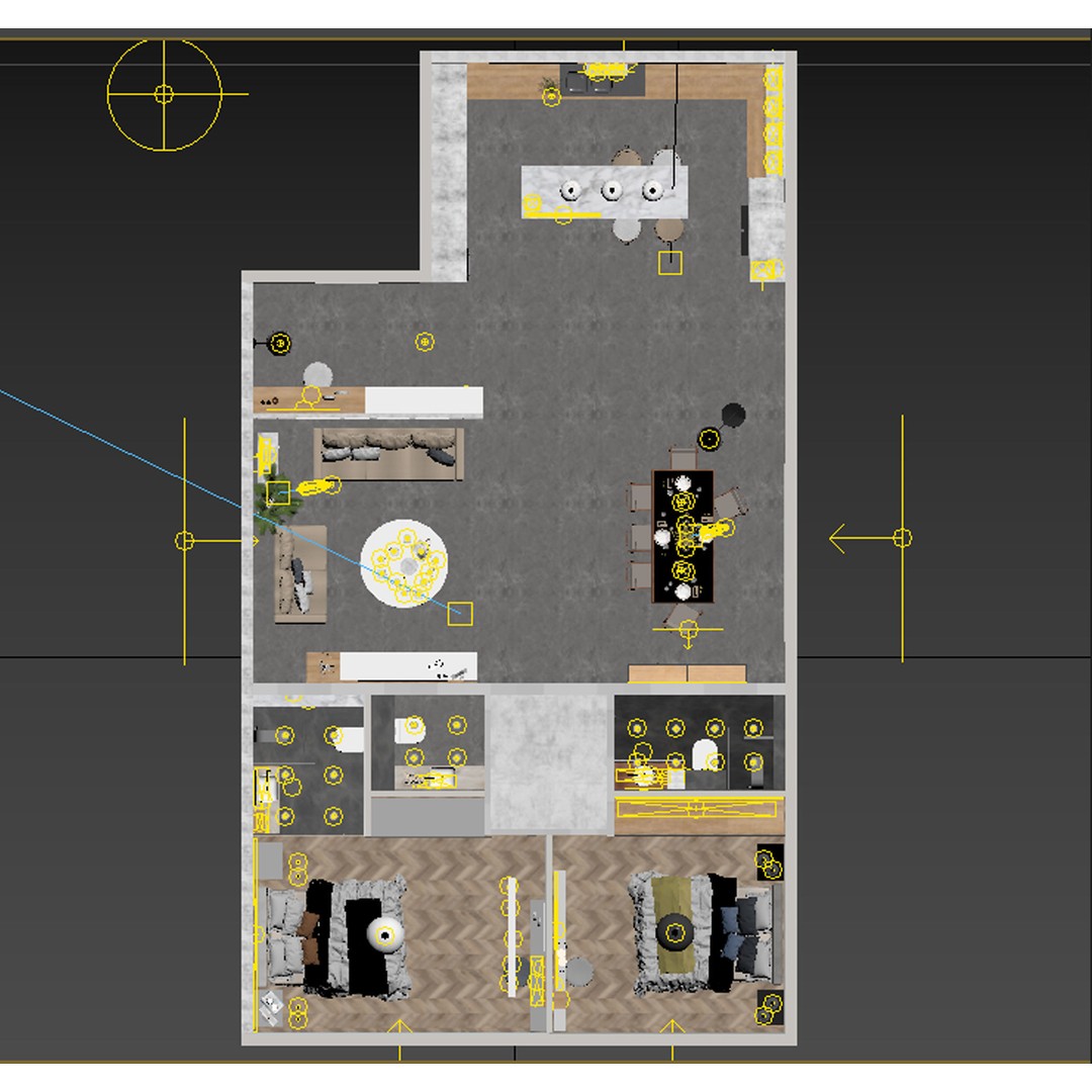 Apartment Interior Design 3D Model – Low Poly Game Asset, OBJ, FBX - View 24