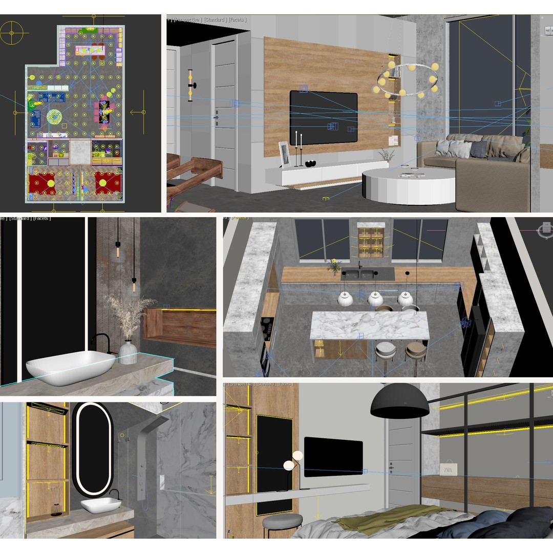 Apartment Interior Design 3D Model – Low Poly Game Asset, OBJ, FBX - View 26