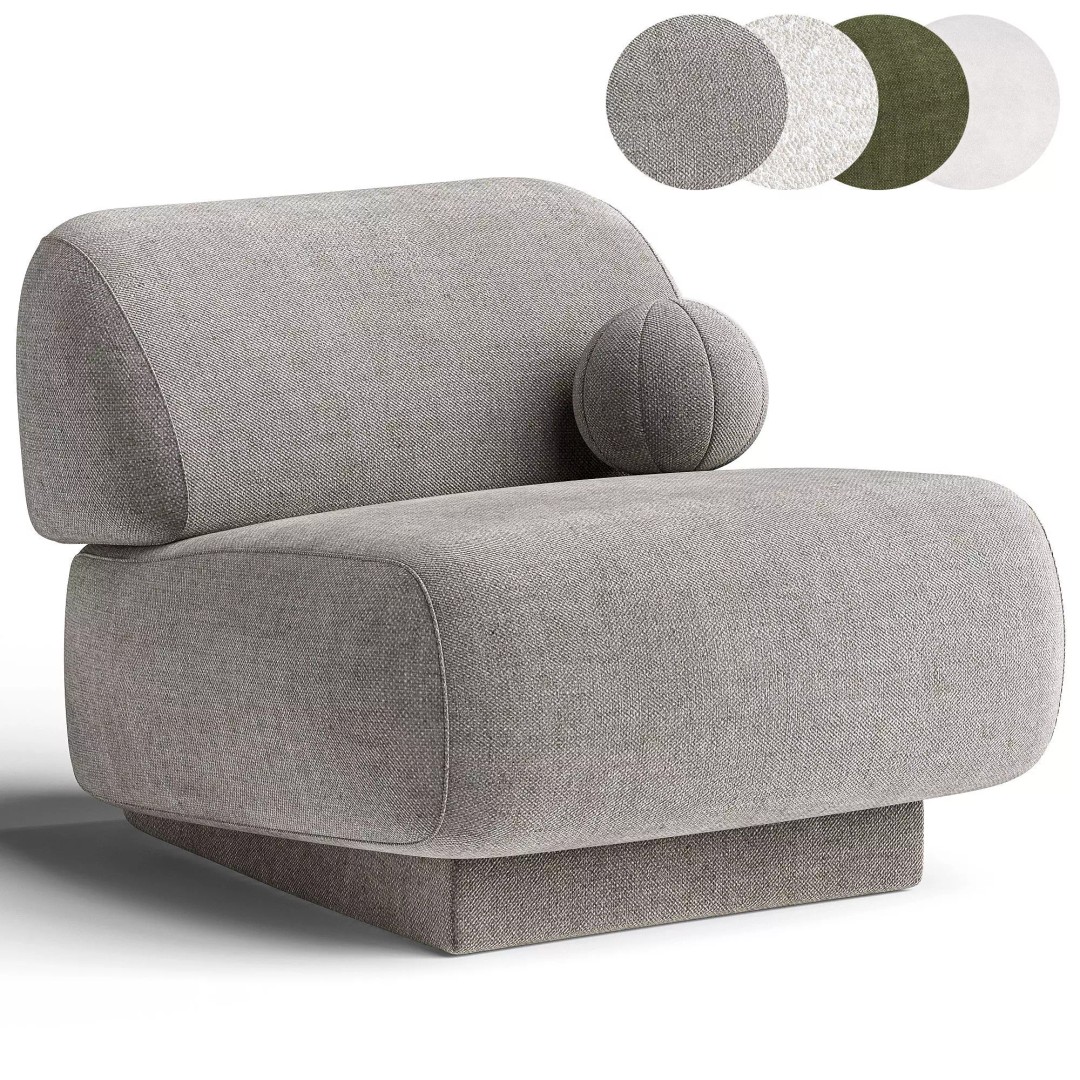 GOGAN Armchair 3D Model – Modern Furniture Design, FBX & OBJ - View 3