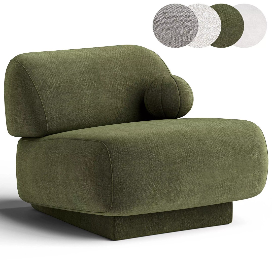 GOGAN Armchair 3D Model – Modern Furniture Design, FBX & OBJ - View 4