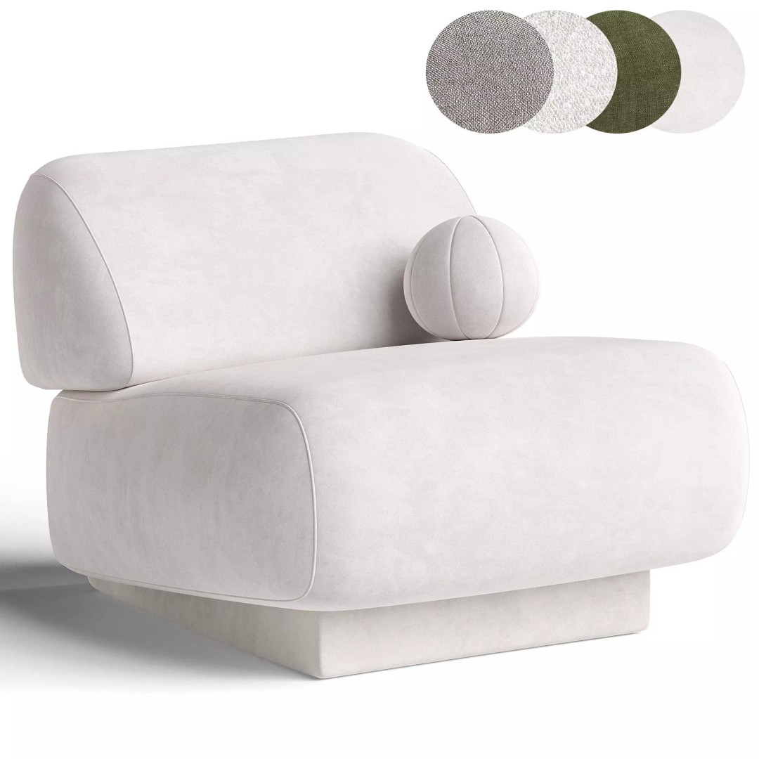 GOGAN Armchair 3D Model – Modern Furniture Design, FBX & OBJ - View 5