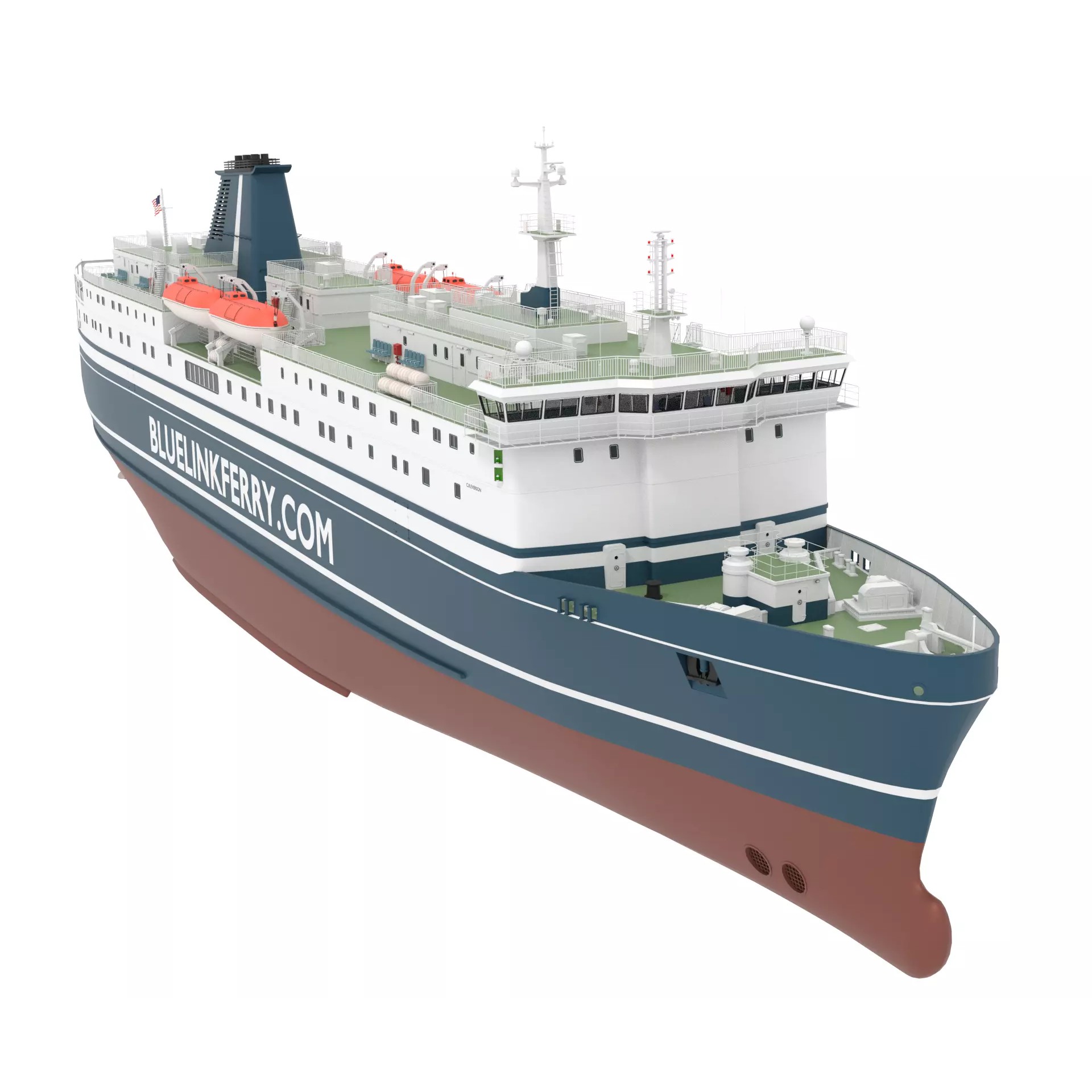 Ferry Ship - Game-Ready 3D Model - View 2