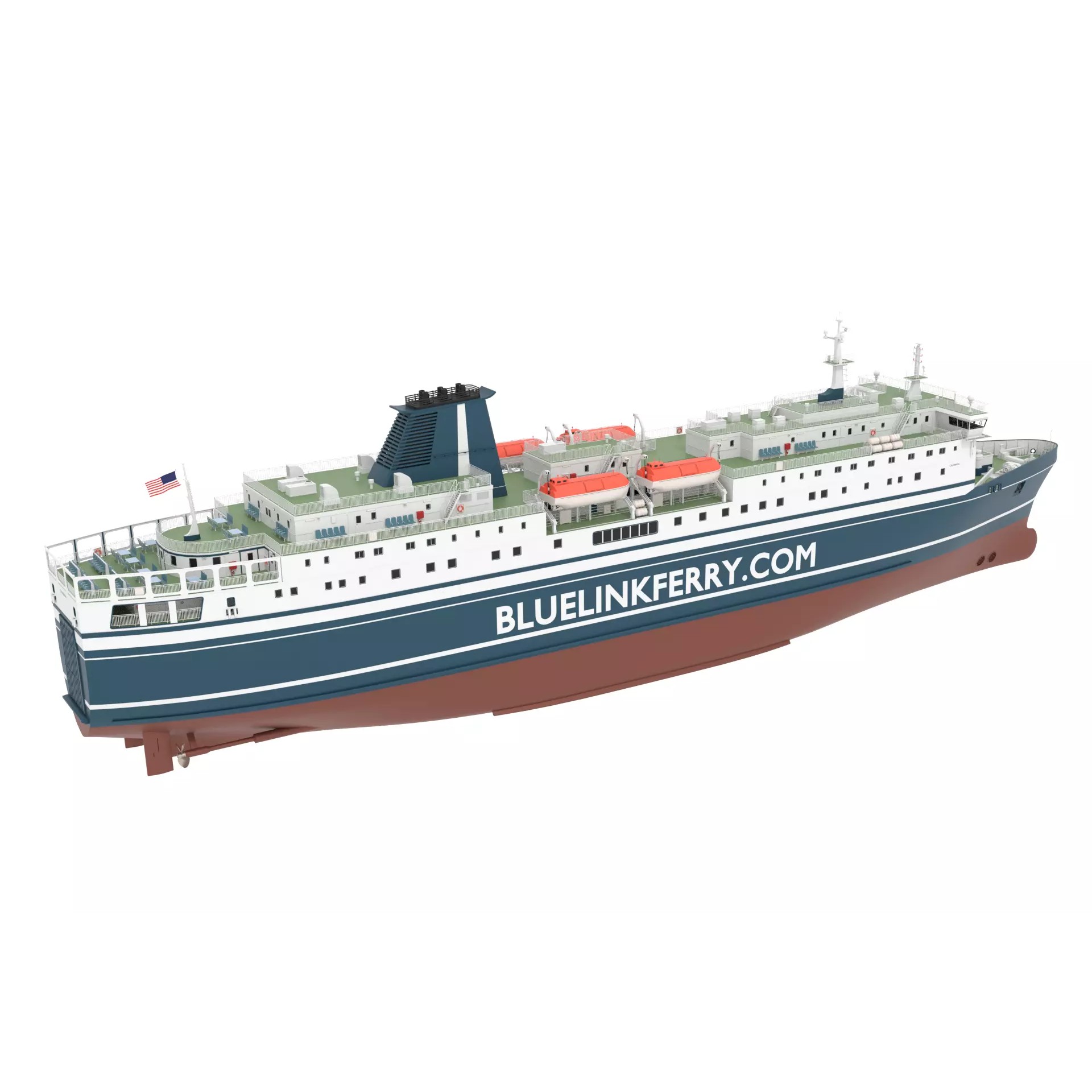 Ferry Ship - Game-Ready 3D Model - View 3
