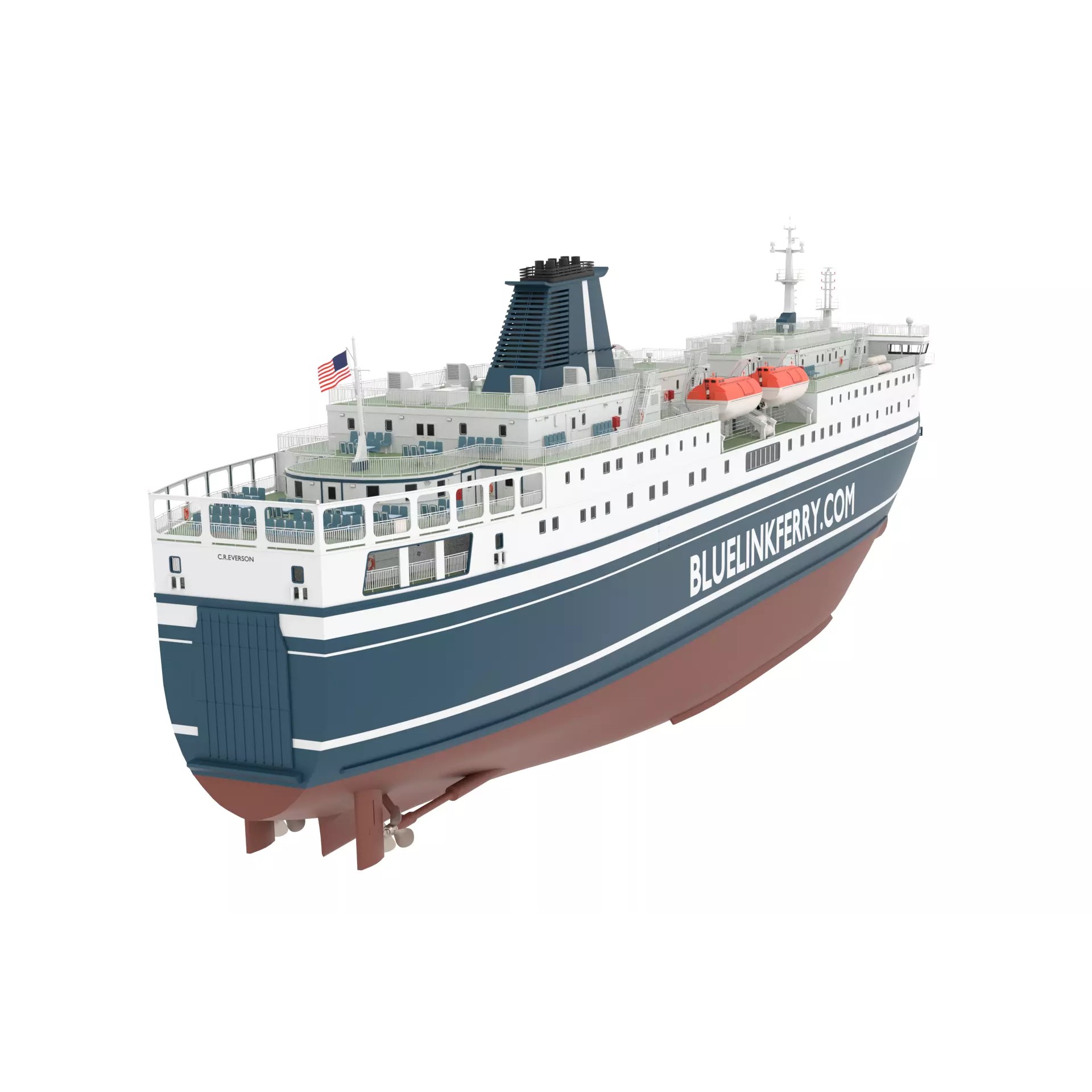 Ferry Ship - Game-Ready 3D Model - View 5