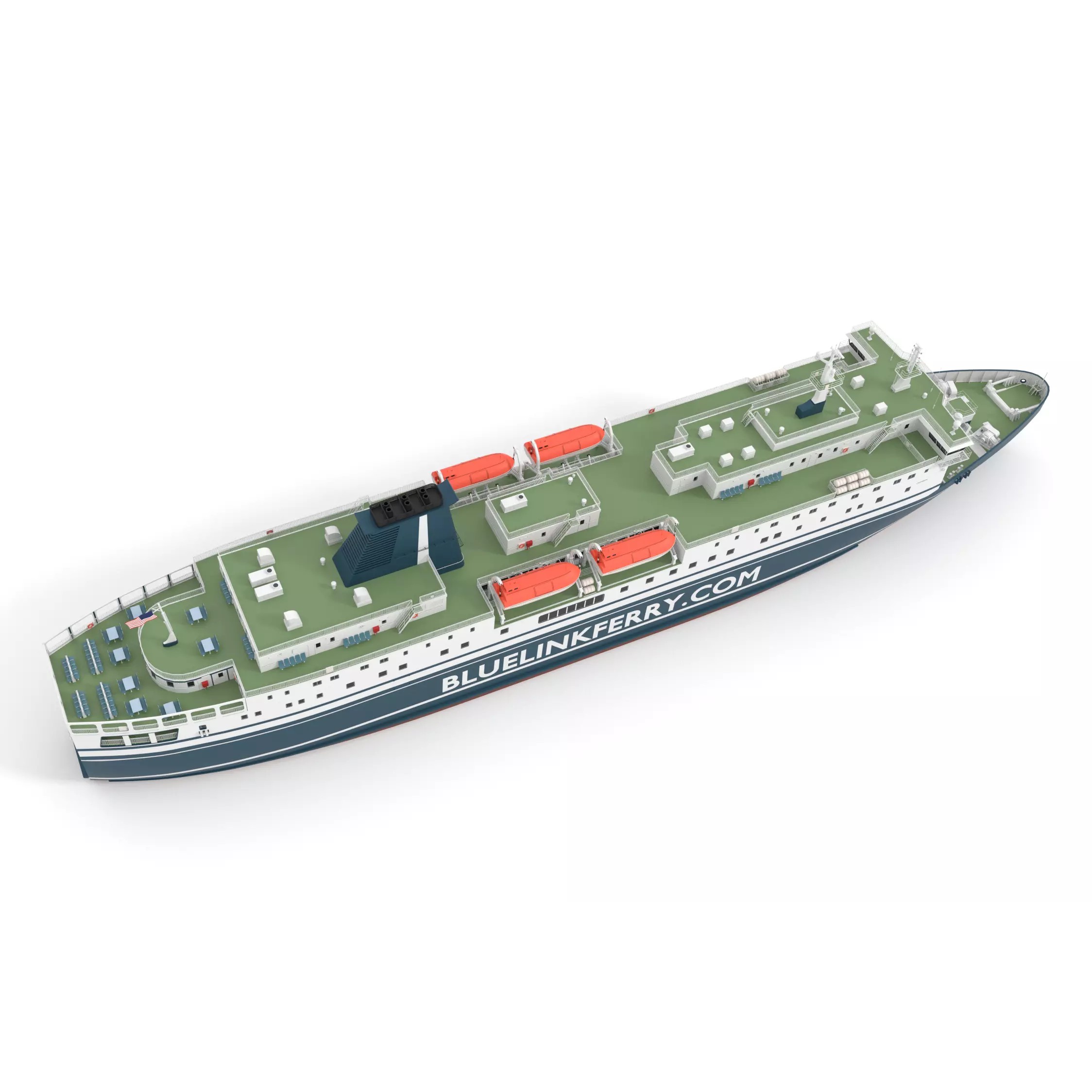 Ferry Ship - Game-Ready 3D Model - View 6