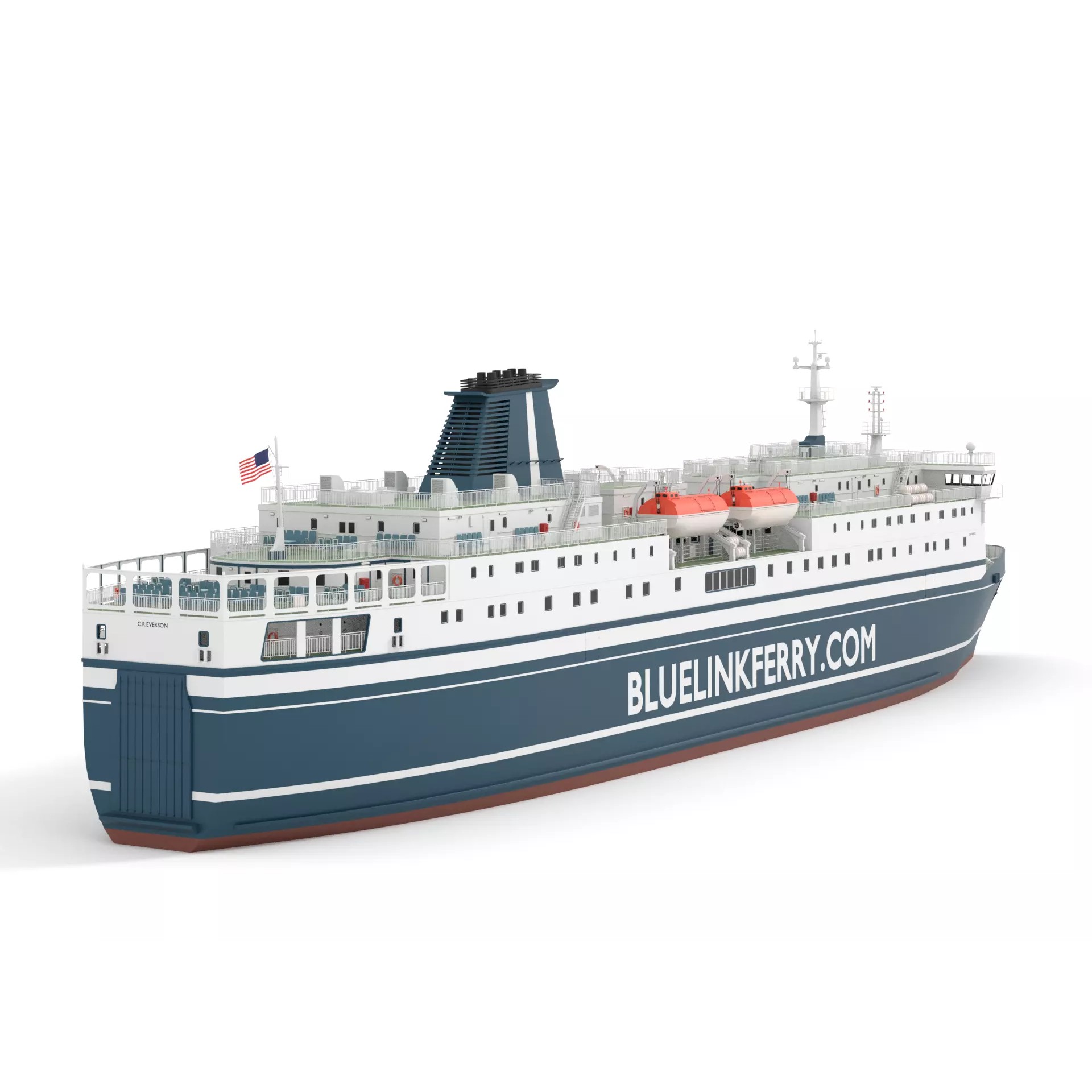 Ferry Ship - Game-Ready 3D Model - View 9
