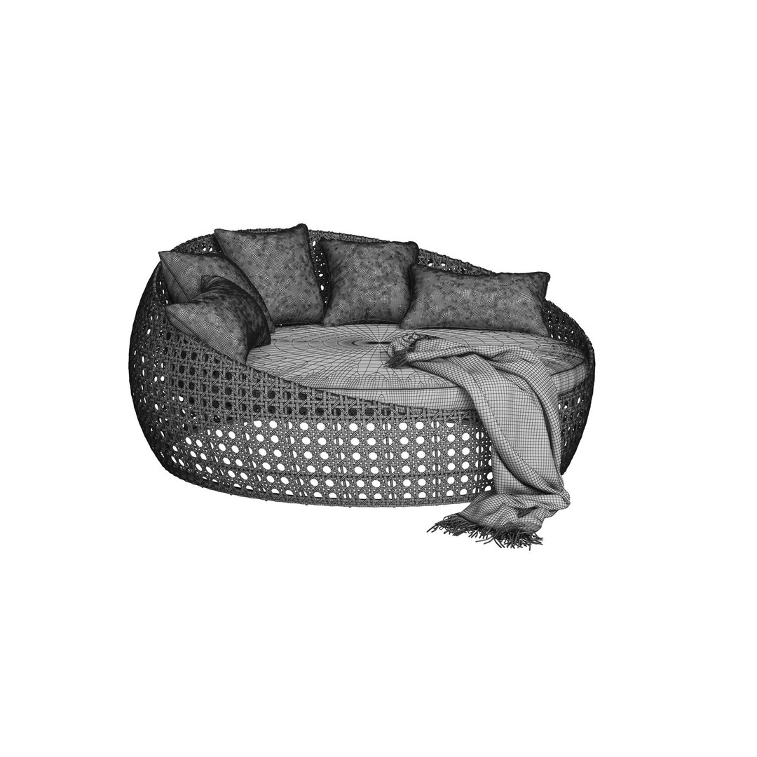 Restoration Hardware St Martin Daybed 3D Model – High Poly Outdoor Furniture, FBX & OBJ - View 10